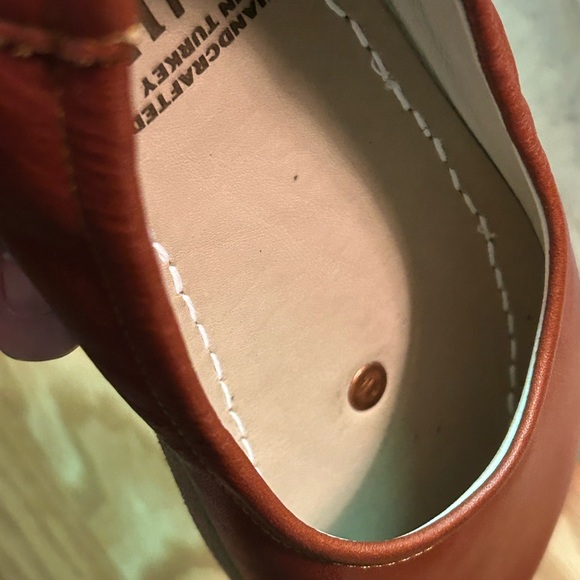 Brown Leather Loafers with Rounded Toe and Flat Sole - Picture 3 of 4